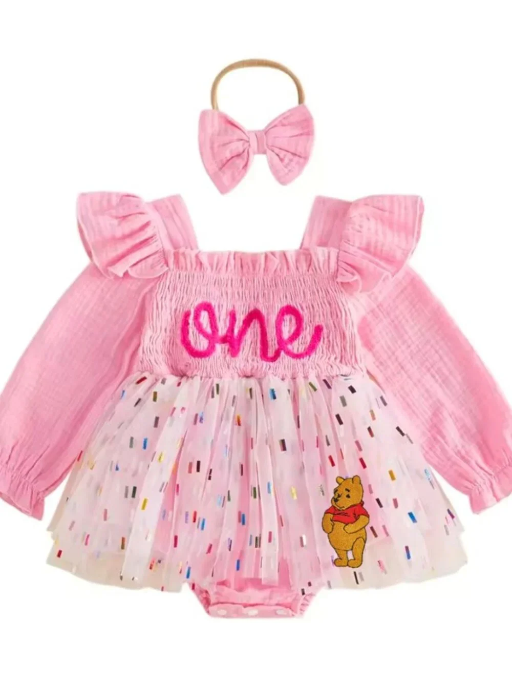 Winnie the Pooh Dress Outfit First Birthday Clothes Pooh Outfit Smash Cake